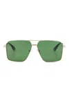 Alexander Mcqueen Square-frame Sunglasses In Gold