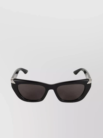 Alexander Mcqueen Square Frame Sunglasses Metal Accents In Black