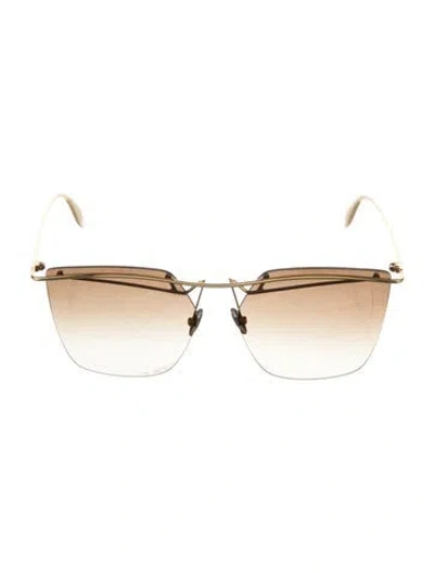 Pre-owned Alexander Mcqueen Square Gradient Sunglasses In Gold