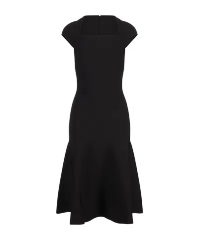 Alexander Mcqueen Square Neck Dress In Black