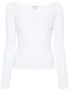 Alexander Mcqueen Square-neck Fine-knit Top In 白色