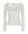Alexander Mcqueen Square-neck Fine-knit Top In White