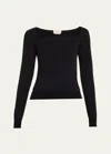 Alexander Mcqueen Square-neck Knit Top In Black