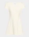 Alexander Mcqueen Square-neck Short-sleeve Mini Day Dress In White