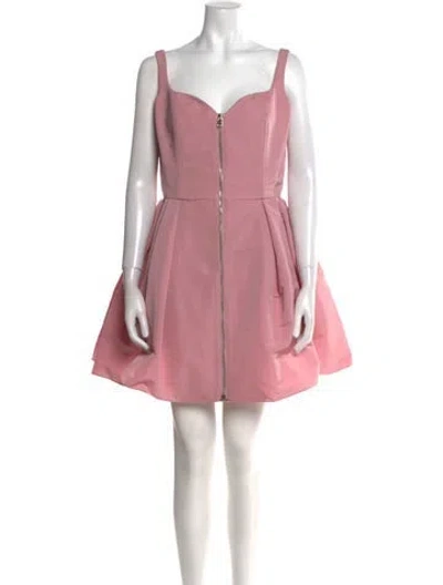 Pre-owned Alexander Mcqueen Square Neckline Mini Dress In Pink