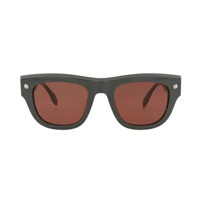 Pre-owned Alexander Mcqueen Square Sunglasses 'grey/brown' | Men's Size Onesize In Gray