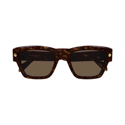 Pre-owned Alexander Mcqueen Square Sunglasses 'havana/brown' | Men's Size Onesize