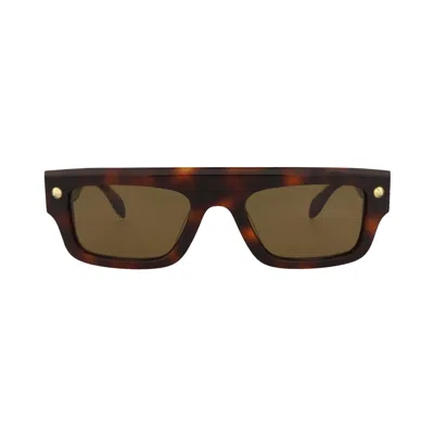 Pre-owned Alexander Mcqueen Square Sunglasses 'havana/brown' | Men's Size Onesize