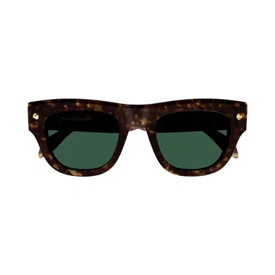 Pre-owned Alexander Mcqueen Square Sunglasses 'havana/green' | Brown | Men's Size Onesize