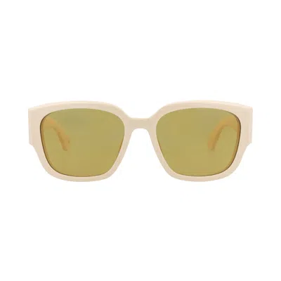 Pre-owned Alexander Mcqueen Square Sunglasses 'ivory Ivory Brown' | Cream | Women's Size Onesize In White