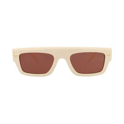 Pre-owned Alexander Mcqueen Square Sunglasses 'ivory/brown' | Copper | Men's Size Onesize