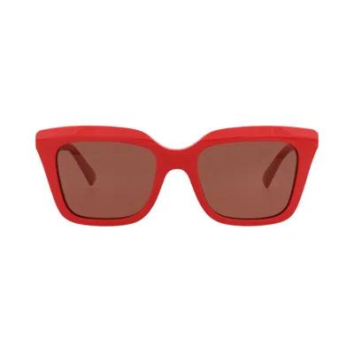 Pre-owned Alexander Mcqueen Square Sunglasses 'red/brown' | Women's Size Onesize