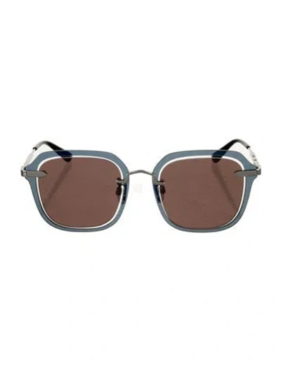 Pre-owned Alexander Mcqueen Square Tinted Sunglasses In Black/silver