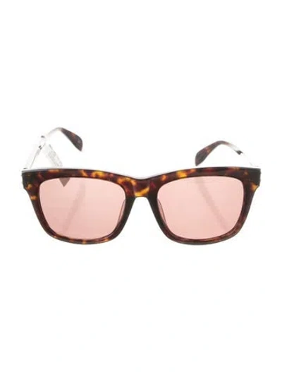 Pre-owned Alexander Mcqueen Square Tinted Sunglasses In Brown