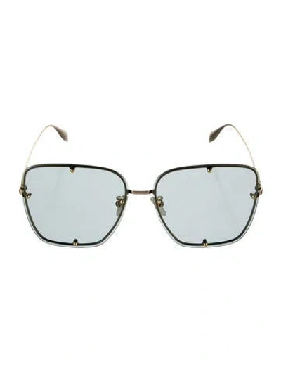 Pre-owned Alexander Mcqueen Square Tinted Sunglasses In Gold