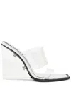 Alexander Mcqueen Square-toe Wedge-platform Sandals In Transparent