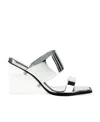 Alexander Mcqueen Square-toe Wedge-platform Sandals In White