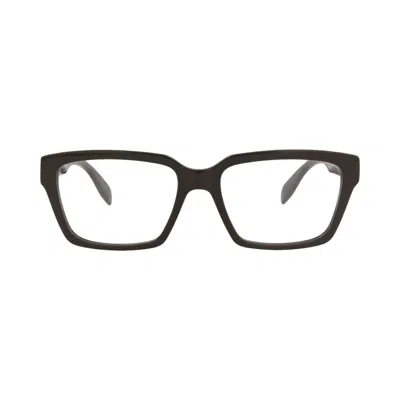 Pre-owned Alexander Mcqueen Square-frame Acetate Optical Frames 'brown/transparent' | Men's Size Onesize