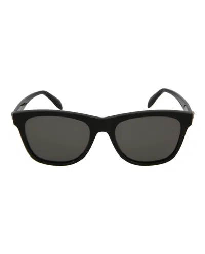 Pre-owned Alexander Mcqueen Squareframe Acetate Sunglasses In Black Black Grey (am0158s/30006088/001)
