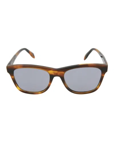 Pre-owned Alexander Mcqueen Squareframe Acetate Sunglasses In Yellow Yellow Blue (am0158sa/30006089/003)