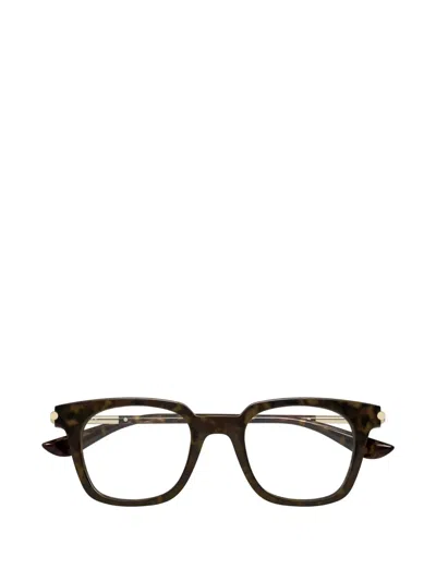 Alexander Mcqueen Square-frame Glasses In Brown