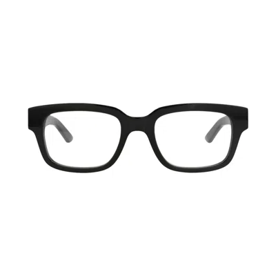 Pre-owned Alexander Mcqueen Square-frame Recycled Acetate Optical Frames 'black/transparent' | Men's Size Ones