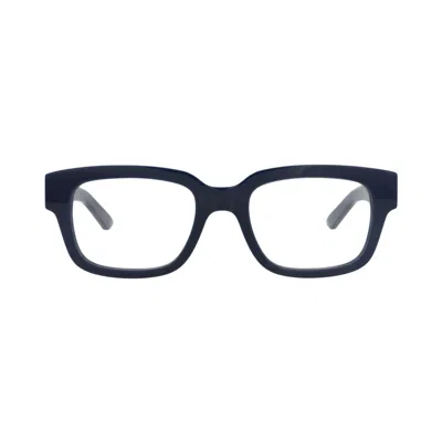 Pre-owned Alexander Mcqueen Square-frame Recycled Acetate Optical Frames 'blue/transparent' | Men's Size Onesi