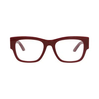 Pre-owned Alexander Mcqueen Square-frame Recycled Acetate Optical Frames 'burgundy/transparent' | Red | Women'