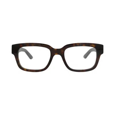 Pre-owned Alexander Mcqueen Square-frame Recycled Acetate Optical Frames 'havana/transparent' | Brown | Men's