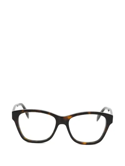 Alexander Mcqueen Square-frame Tortoiseshell-effect Glasses In Black