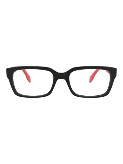 Alexander Mcqueen Square/rectangle Eyeglasses For Men - Stylish Acetate Frames In Black