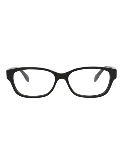Alexander Mcqueen Square/rectangle Optical Frames For Women In Black