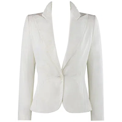 Pre-owned Alexander Mcqueen S/s 1995 “the Birds” Cream Blazer Jacket W/ Birth + Hair Label In White