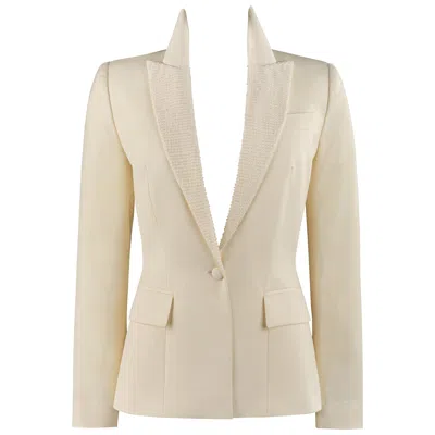 Pre-owned Alexander Mcqueen S/s 1998 “golden Shower” Light Yellow Beaded Blazer Jacket
