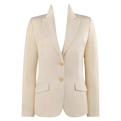 Pre-owned Alexander Mcqueen S/s 1998 Ivory Button Front Notch Collar Slanted Pocket Blazer In White