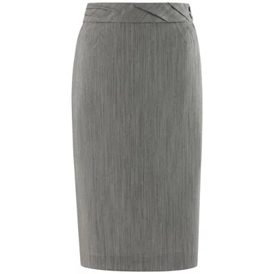Pre-owned Alexander Mcqueen S/s 1999 “no. 13” Micro Striped Pleat Waistband Pencil Skirt In Gray