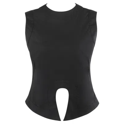 Pre-owned Alexander Mcqueen S/s 2000 "eye" Black Arch Cutout Fit & Flare Tank Top