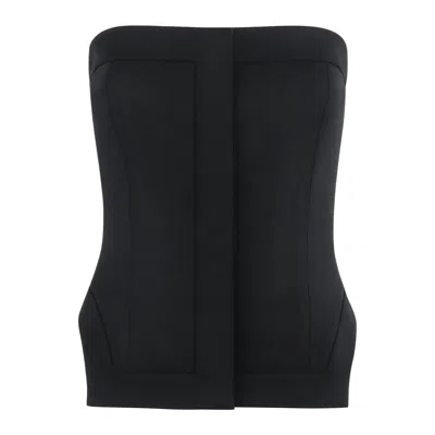 Pre-owned Alexander Mcqueen S/s 2000 "eye" Wool Strapless Tailored Bustier Corset Crop Top In Black