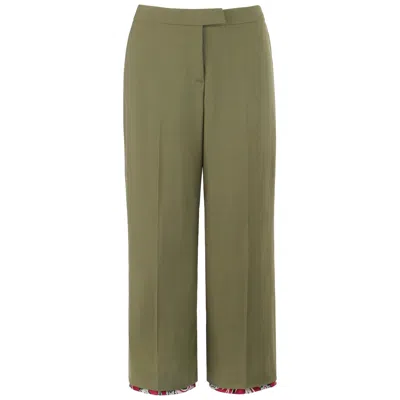 Pre-owned Alexander Mcqueen S/s 2001 "voss" Olive Green Cropped Capri Trousers Pants
