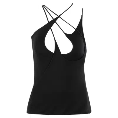 Pre-owned Alexander Mcqueen S/s 2002 Black Multiway Five Strap Crisscross Knit Tank Top