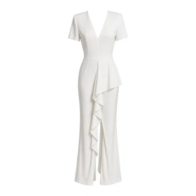 Pre-owned Alexander Mcqueen S/s 2017 White Silk Wrap Gown