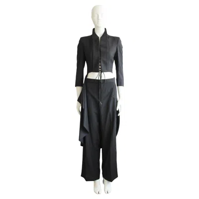 Pre-owned Alexander Mcqueen S/s02 'dance Of The Twisted Bull' Coat & Embroidered Pants In Black