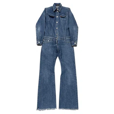 Pre-owned Alexander Mcqueen S/s1999  Buster Denim Jumpsuit In Blue