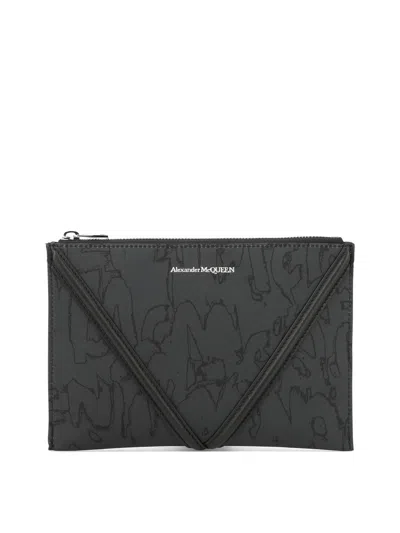 Alexander Mcqueen Ss24 Harness Pouch Handbag For Men In Black