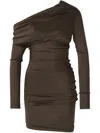 Alexander Mcqueen Miniabito Asimmetrico In Brown
