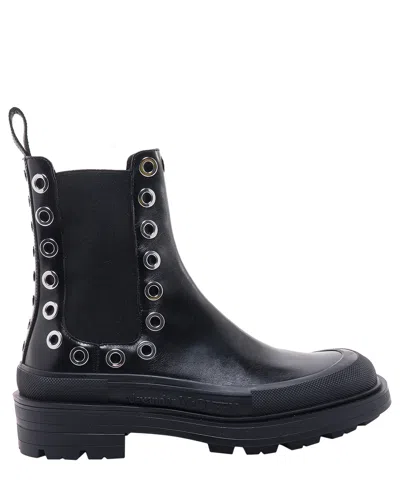 Alexander Mcqueen Stack Ankle Boots In Black