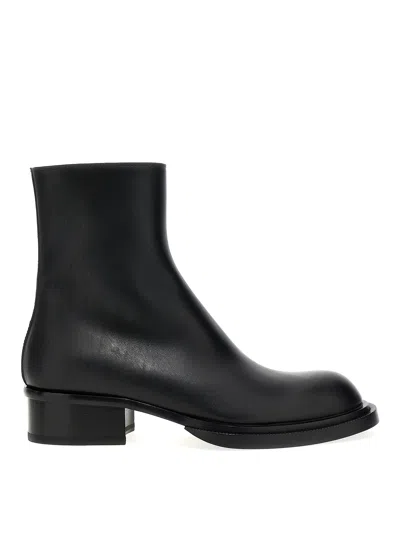 ALEXANDER MCQUEEN STACK CUBA ANKLE BOOTS