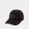 Alexander Mcqueen Man Black Cotton Baseball Cap In Black