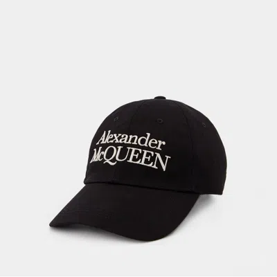 Alexander Mcqueen Embroidered Baseball Cap In Black
