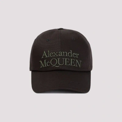 Alexander Mcqueen Stacked Hat In Black Khaki